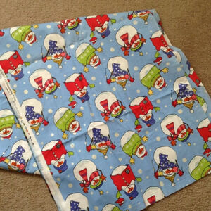Christmas Flannel Fabric (1 Piece) Blue w Snowmen Quilting Sewing Material